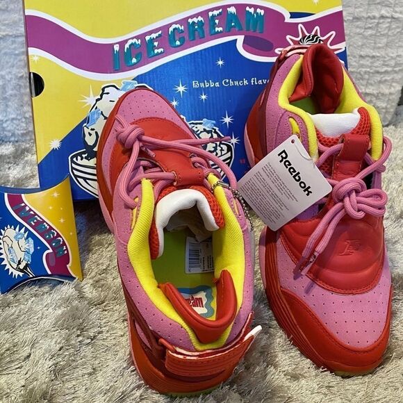 RARE Reebok x BBC Pharrell Ice Cream Answer 5 Mu Cherry Sneakers NWT Mens 7 - Picture 15 of 16